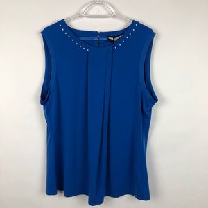 Karl Lagerfeld Royal Blue Sleeveless Top  XL NWT